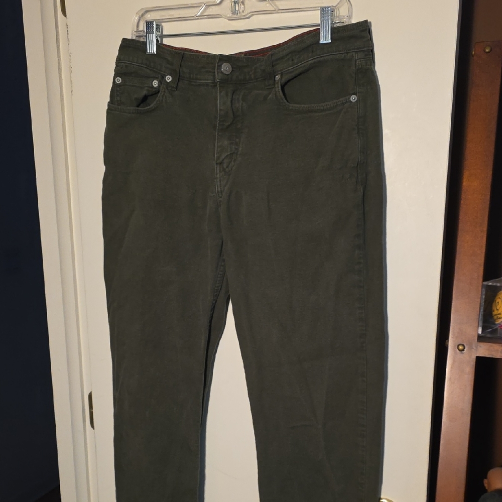 American Giant Stretch Roughneck Canvas Olive Pants 34 x 34 Awesome
